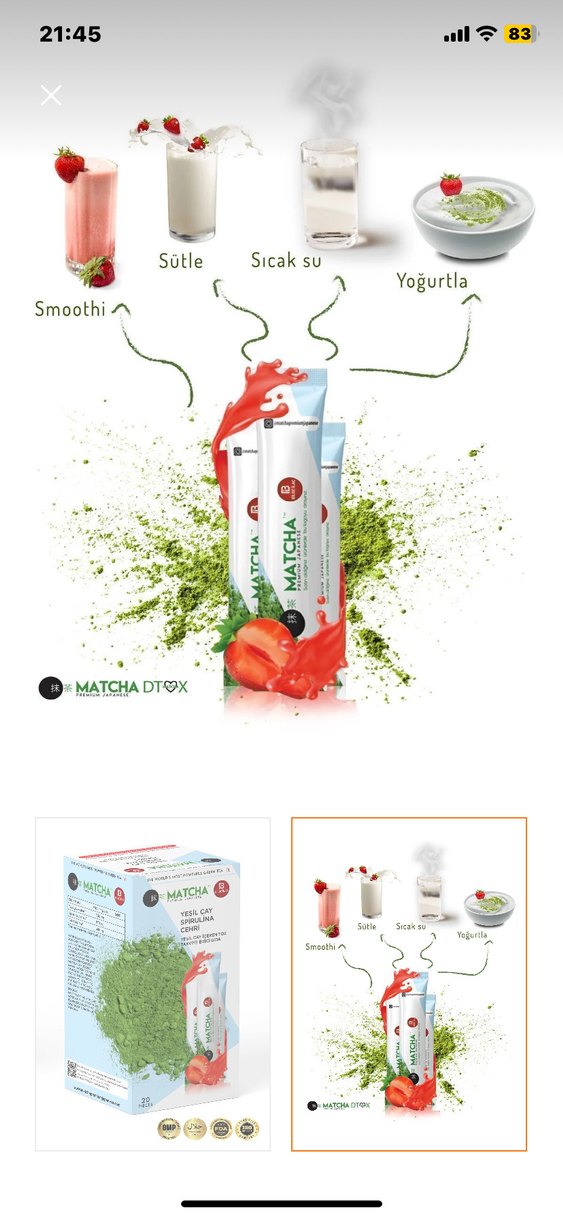 Yeşil Çay Spirulina Tozu 19li Paket ZAYIFLAMAYA YARDIMCI - Görsel 2