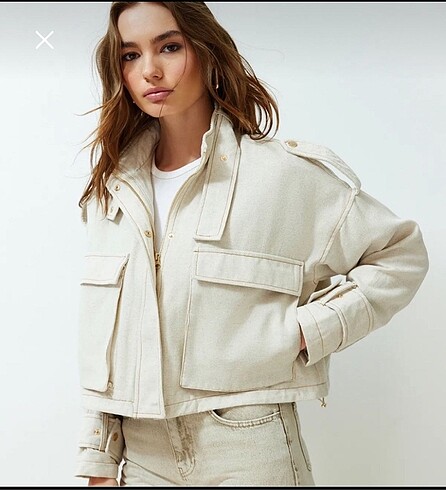 Ekru oversize ceket