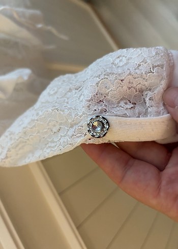 Beyaz Dantel Detaylı Kız Bolero - Görsel 5