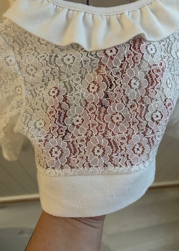 Beyaz Dantel Detaylı Kız Bolero - Görsel 4