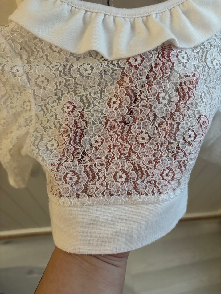 Beyaz Dantel Detaylı Kız Bolero - Görsel 4