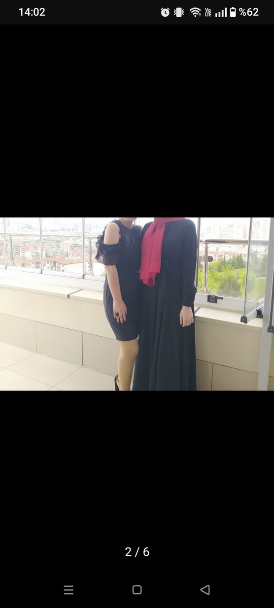 Dantel Detaylı siyah Mini Elbise - Görsel 2