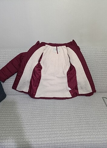 LTB parlak bordo şişme mont - Görsel 5