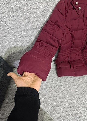 LTB parlak bordo şişme mont - Görsel 6