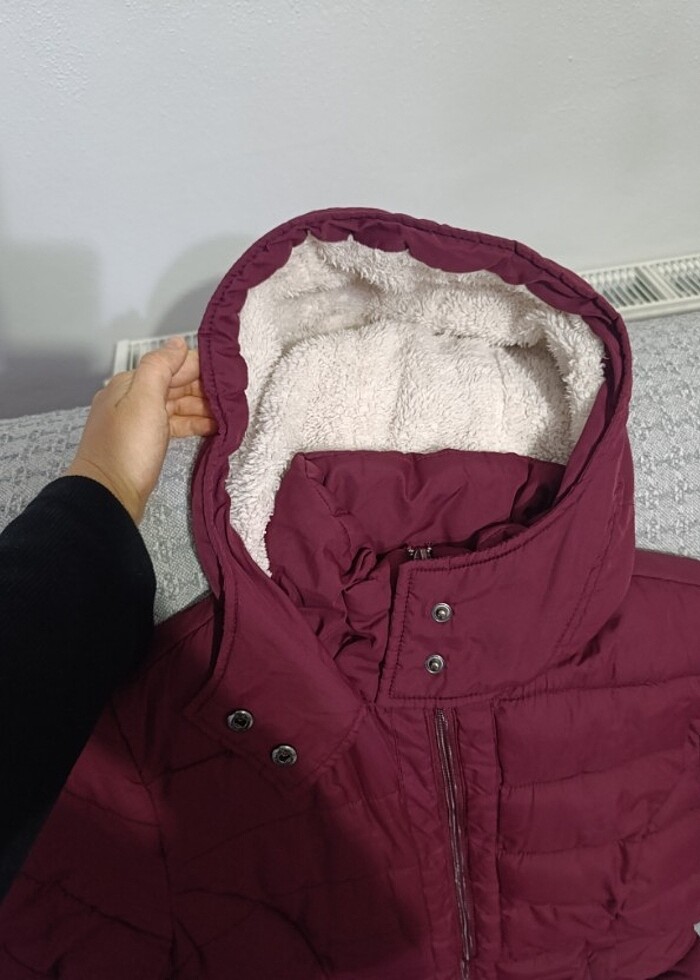 LTB parlak bordo şişme mont - Görsel 2