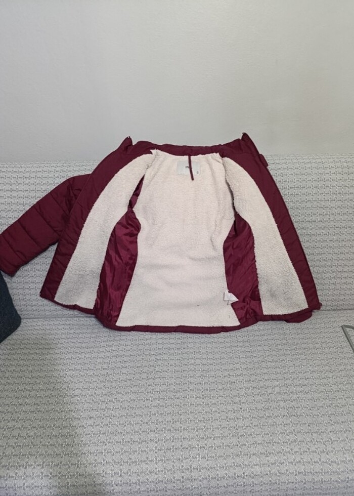 LTB parlak bordo şişme mont - Görsel 5