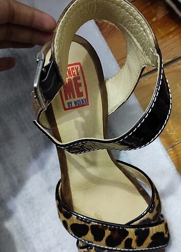 Leopar orjinal deri topuklu ayakkabı - Görsel 12
