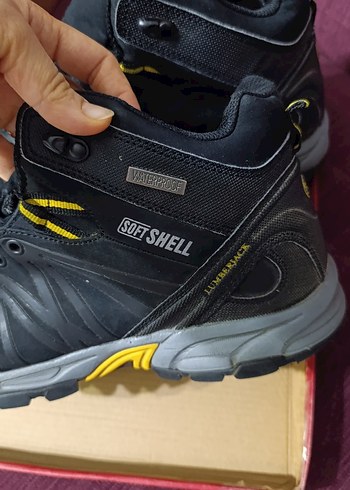 Siyah Sarı Erkek Spor Outdoor Ayakkabı Velcro - Görsel 5