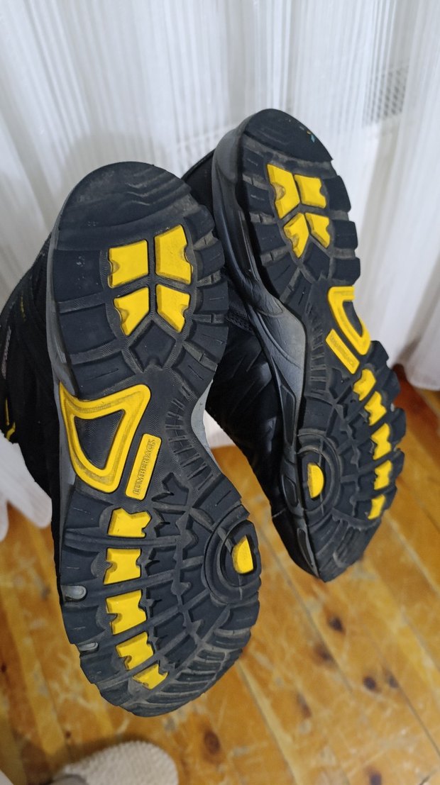 Siyah Sarı Erkek Spor Outdoor Ayakkabı Velcro - Görsel 4