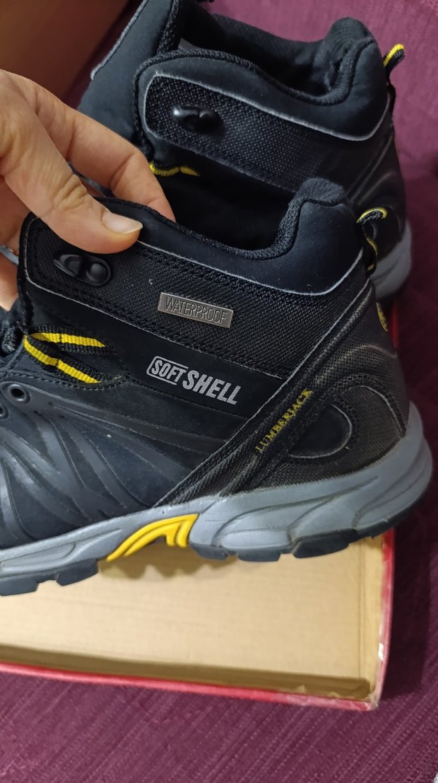 Siyah Sarı Erkek Spor Outdoor Ayakkabı Velcro - Görsel 5