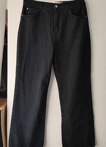 Siyah yüksek bel wide leg jeans 