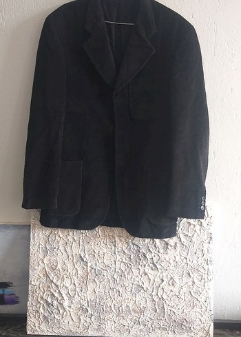 Diğer Dugmeli Siyah Kadife Ceket