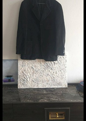 Düğmeli Siyah kadife Erkek Ceket - Görsel 4