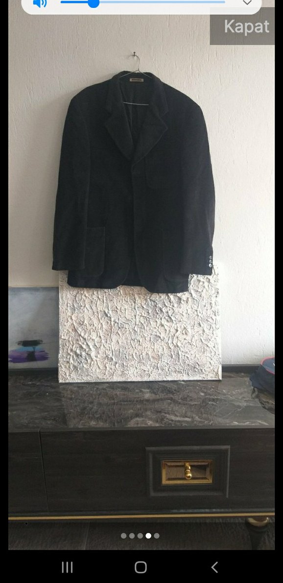 Düğmeli Siyah kadife Erkek Ceket - Görsel 4