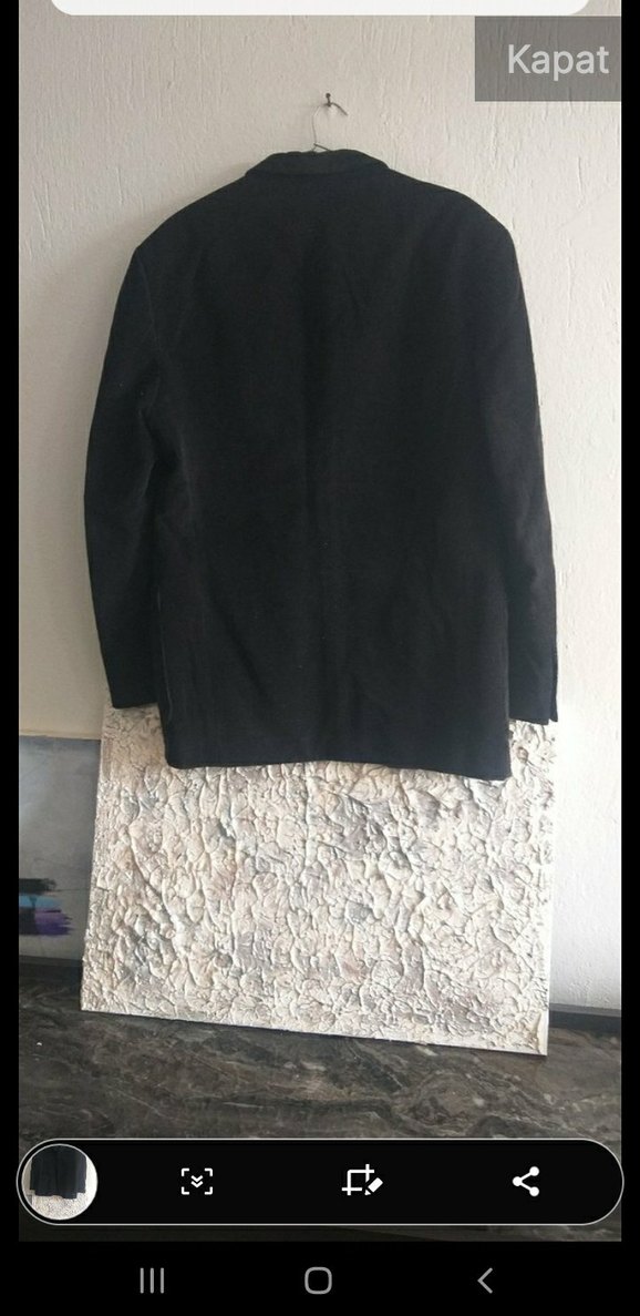 Düğmeli Siyah kadife Erkek Ceket - Görsel 2