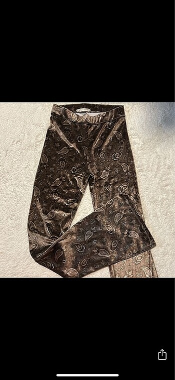 İspanyol paça vintage kadife pantolon Mbedbe
