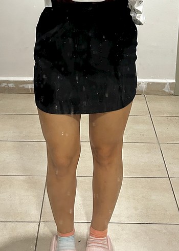 Siyah Parlak Mini Etek - Görsel 2