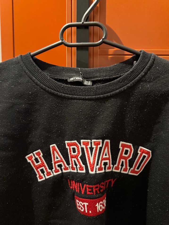 Siyah Harvard Baskılı Kadın Sweatshirt - Görsel 2