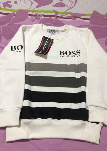 LC Waikiki Erkek Çocuk Boss Gri Beyaz Sweatshirt ve Eşofman