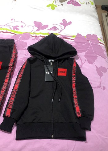 Zara Siyah Kapüşonlu Fermuarlı Erkek Eşofman Takımı