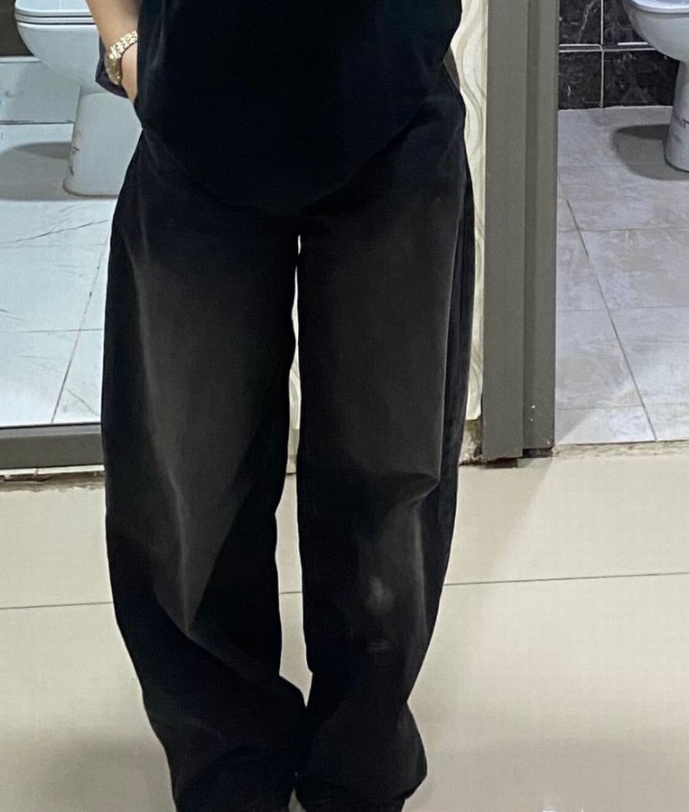 BERSHKA Koyu Siyah Denim Pantolon — görsel 3/6