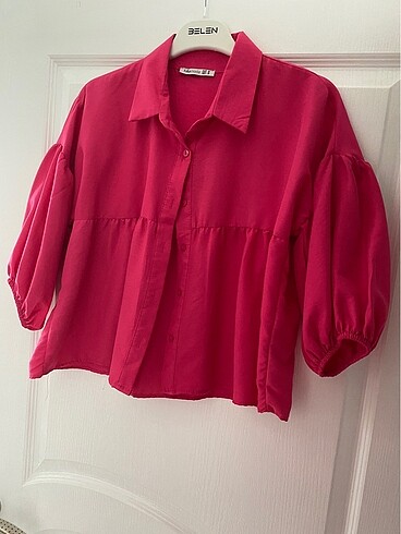 Oversize pembe gömlek