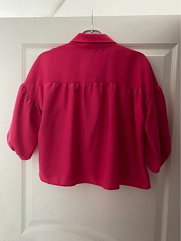 m Beden Oversize pembe gömlek