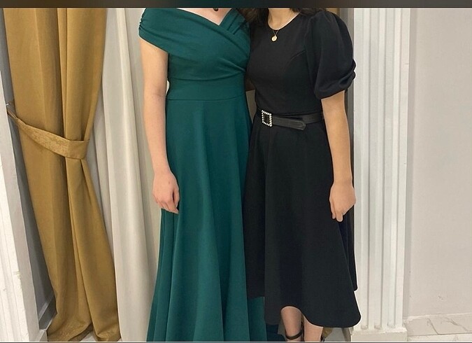Yeşil uzun elbise