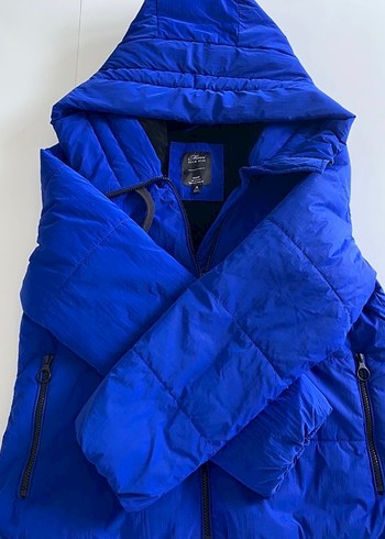 Kadın Mavi Fermuarlı Kış Ceketi - Görsel 2