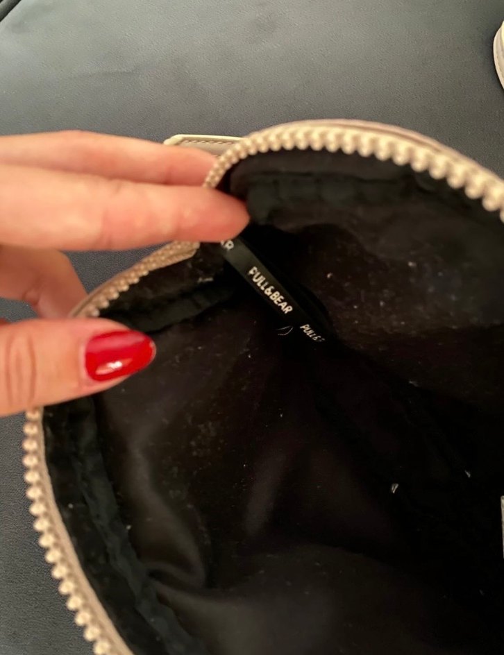 Bej Kadın Çapraz Askılı Çanta Fermuarlı - Görsel 2