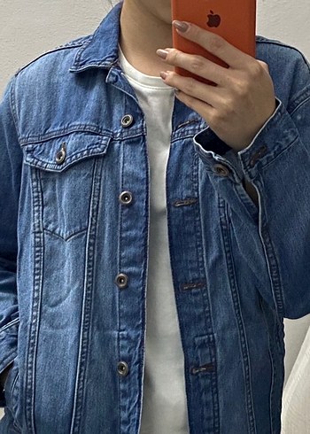 ONLY Düğmeli Mavi Kadın Kot Ceket - Görsel 3