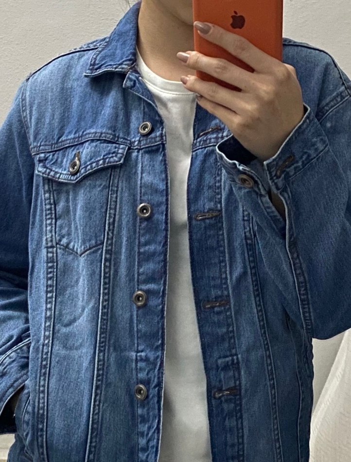 ONLY Düğmeli Mavi Kadın Kot Ceket - Görsel 3