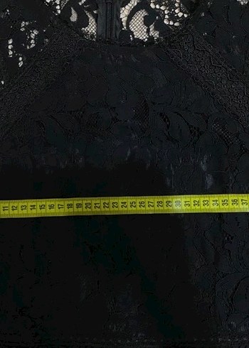 EKOL Dantel Detaylı Siyah Midi Kadın Elbise - Görsel 5