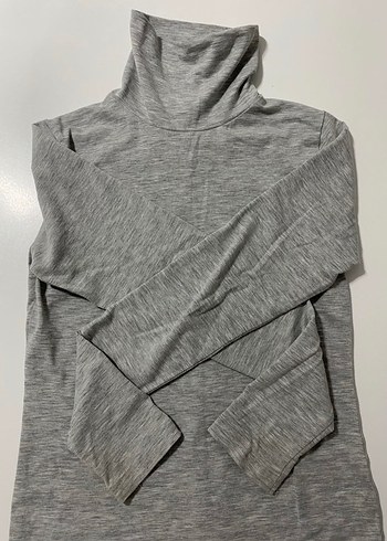 Gri Yarım Balıkçı Yaka Kadın Triko - Görsel 2