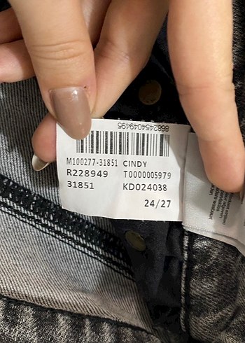 Gri Kadın Normal Kesim Midi Kot Pantolon - Görsel 4