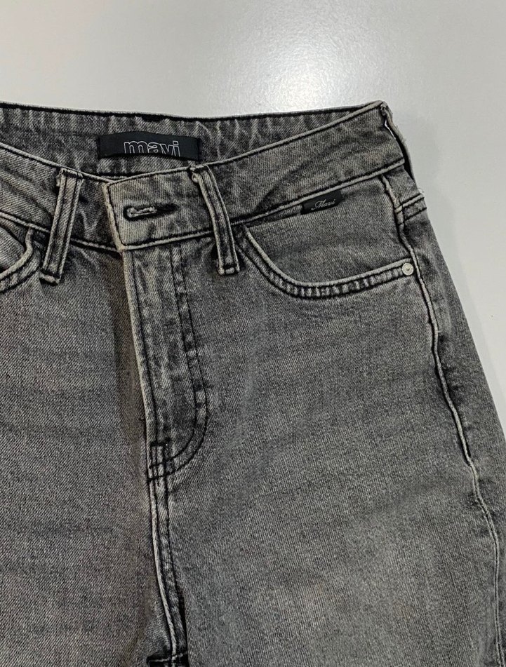 Gri Kadın Normal Kesim Midi Kot Pantolon - Görsel 2