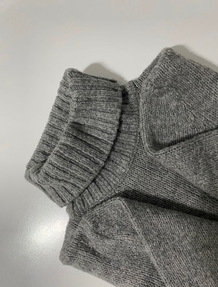 Gri Kadın Boğazlı Yün Kazak - Görsel 2