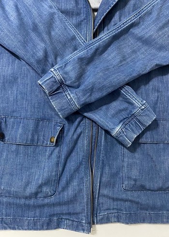 Kadın Mavi Denim Fermuarlı Ceket - Görsel 3
