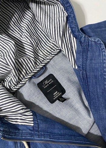 Kadın Mavi Denim Fermuarlı Ceket - Görsel 2