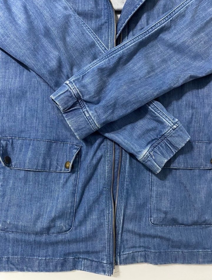 Kadın Mavi Denim Fermuarlı Ceket - Görsel 3
