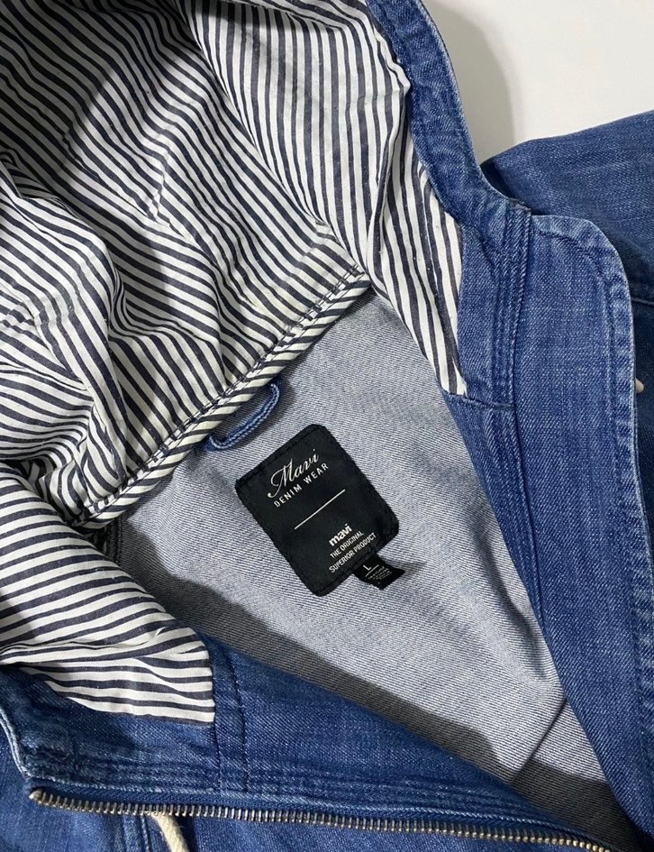 Kadın Mavi Denim Fermuarlı Ceket - Görsel 2