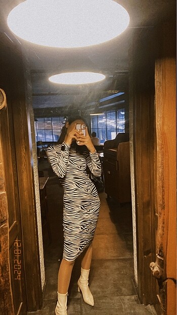 s Beden Zebra elbise