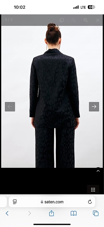 42 Beden siyah Renk Saten blazer ceket