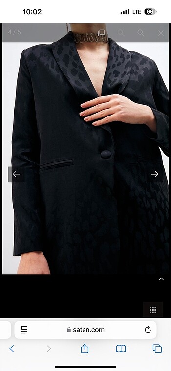 42 Beden Saten blazer ceket