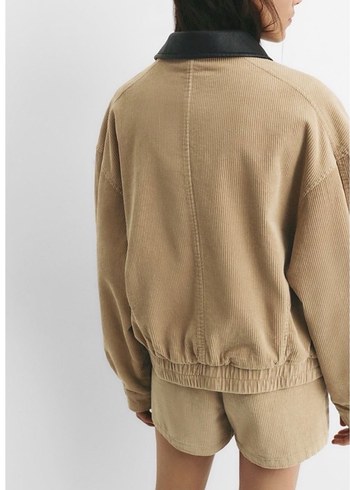 Pull and bear Kadın Süet Düğmeli Ceket - Görsel 2