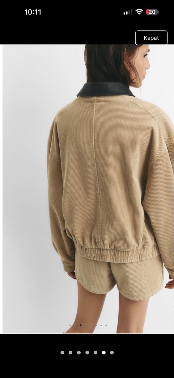 Pull and bear Kadın Süet Düğmeli Ceket - Görsel 2