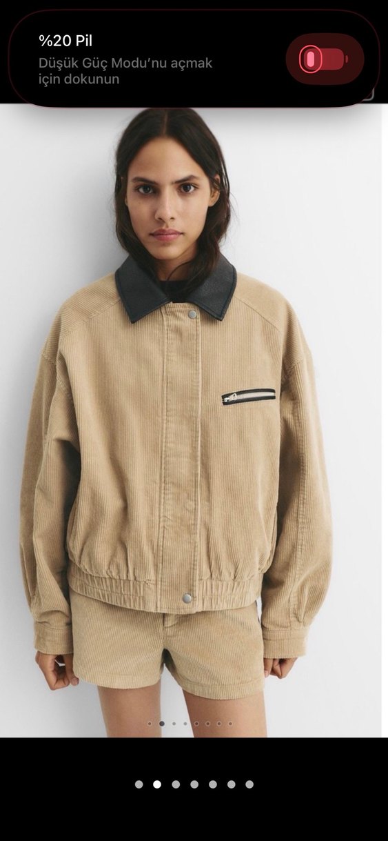 Pull and bear Kadın Süet Düğmeli Ceket - Görsel 5