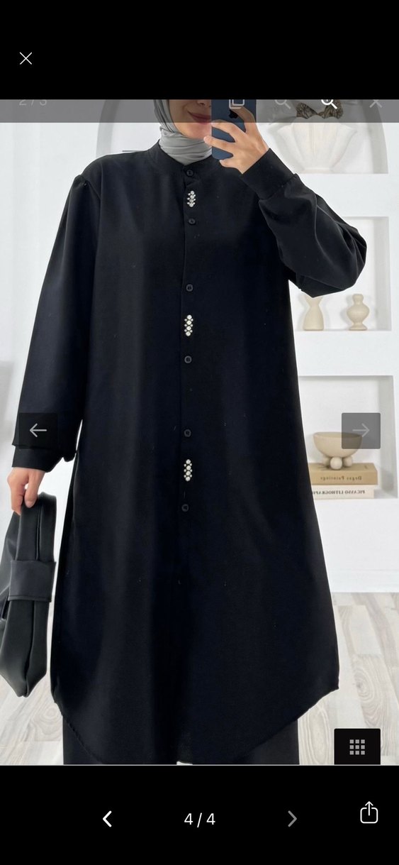 Siyah Uzun Kol Detaylı Salaş Kadın Takım - Görsel 4