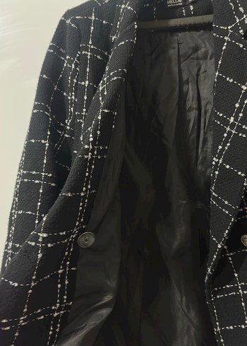 Siyah Ekose Kadın Blazer - Görsel 5