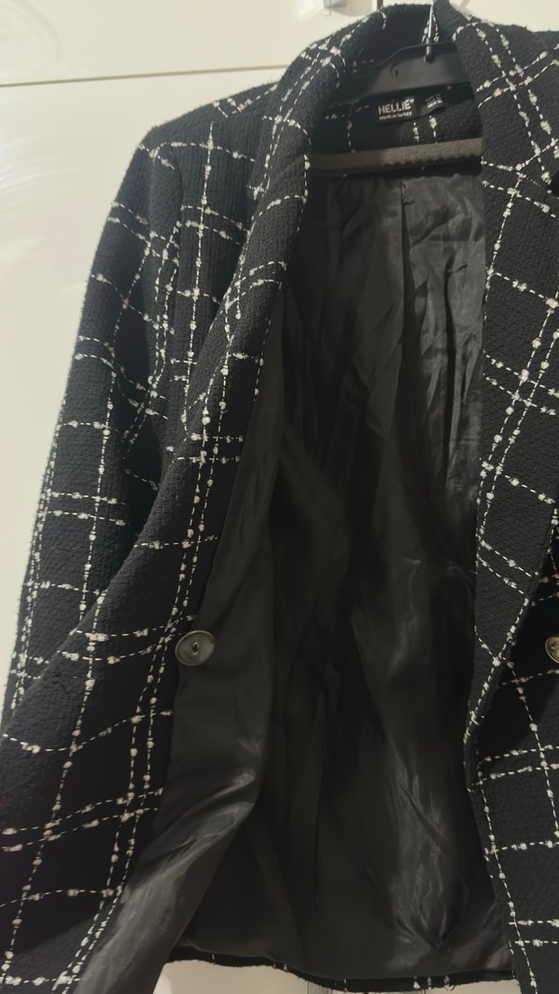 Siyah Ekose  Kadın Blazer - Görsel 5